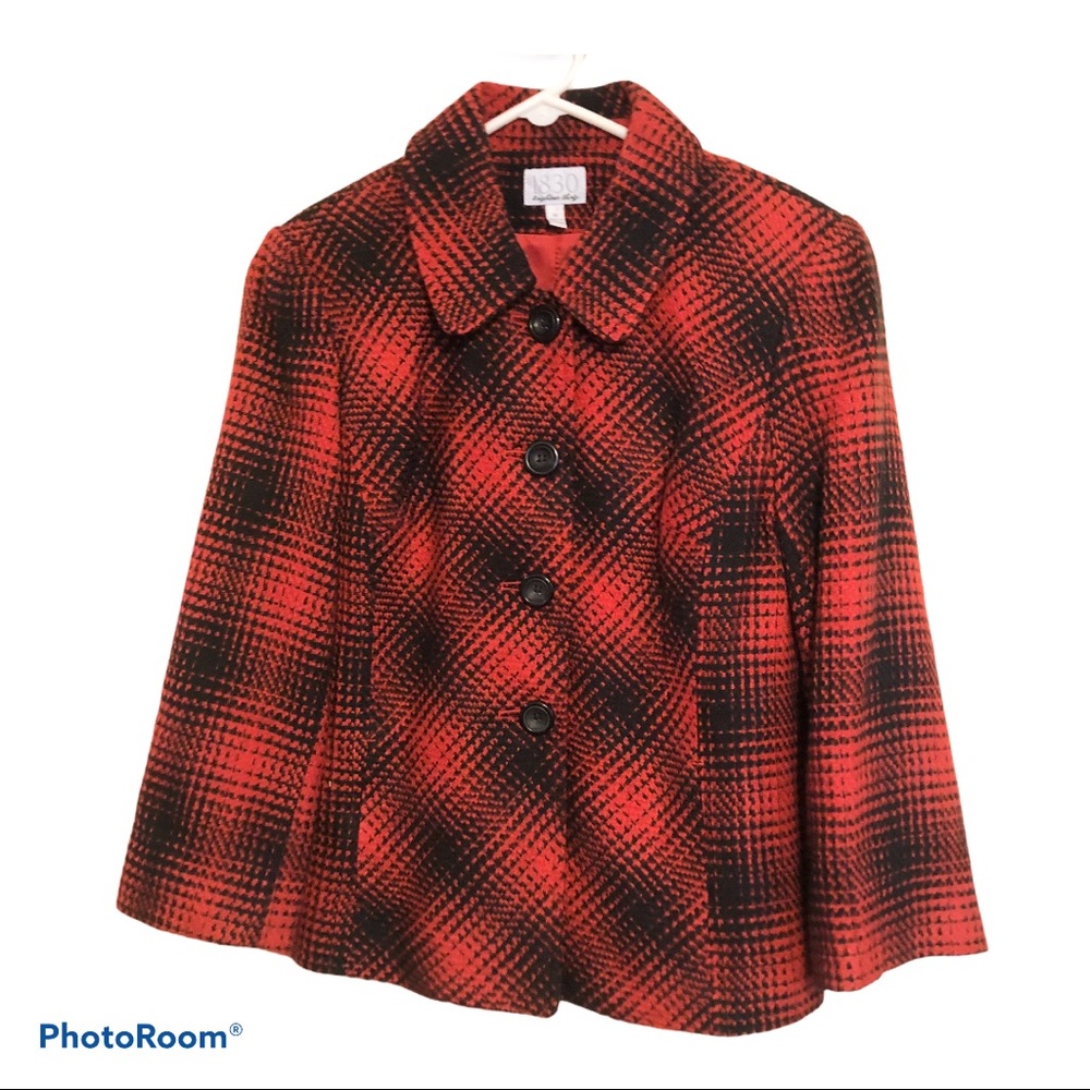 Black & red modern Houndstooth blazer, jacket